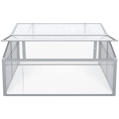 Outsunny Outdoor 2 Level Adjustable Roof Cold Frame Greenhouse with Aluminium Frame