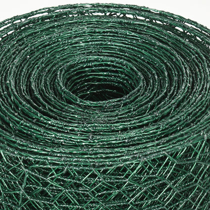 PawHut 1m x 25m Chicken Wire Mesh, Foldable PVC Coated Welded Garden Fence, Roll Poultry Netting, for Rabbits, Ducks, Gooses, Dark Green