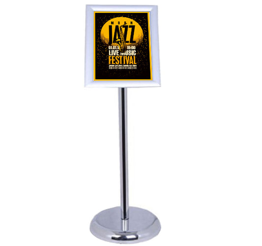 HOMCOM A4 Poster Stand height Adjustable Display Stands Board Replaceable Vertical & Horizontal with Metal Base Silver