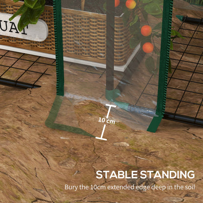 Outsunny 3 Tier 6 Wire Shelves Reinforced Mini Greenhouse, Clear