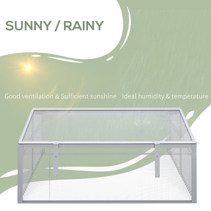 Outsunny Outdoor 2 Level Adjustable Roof Cold Frame Greenhouse with Aluminium Frame