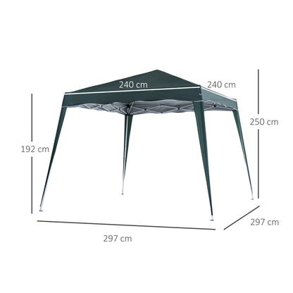 Outsunny Pop-Up Tent,  3Lx3Wx2.4H m-Green