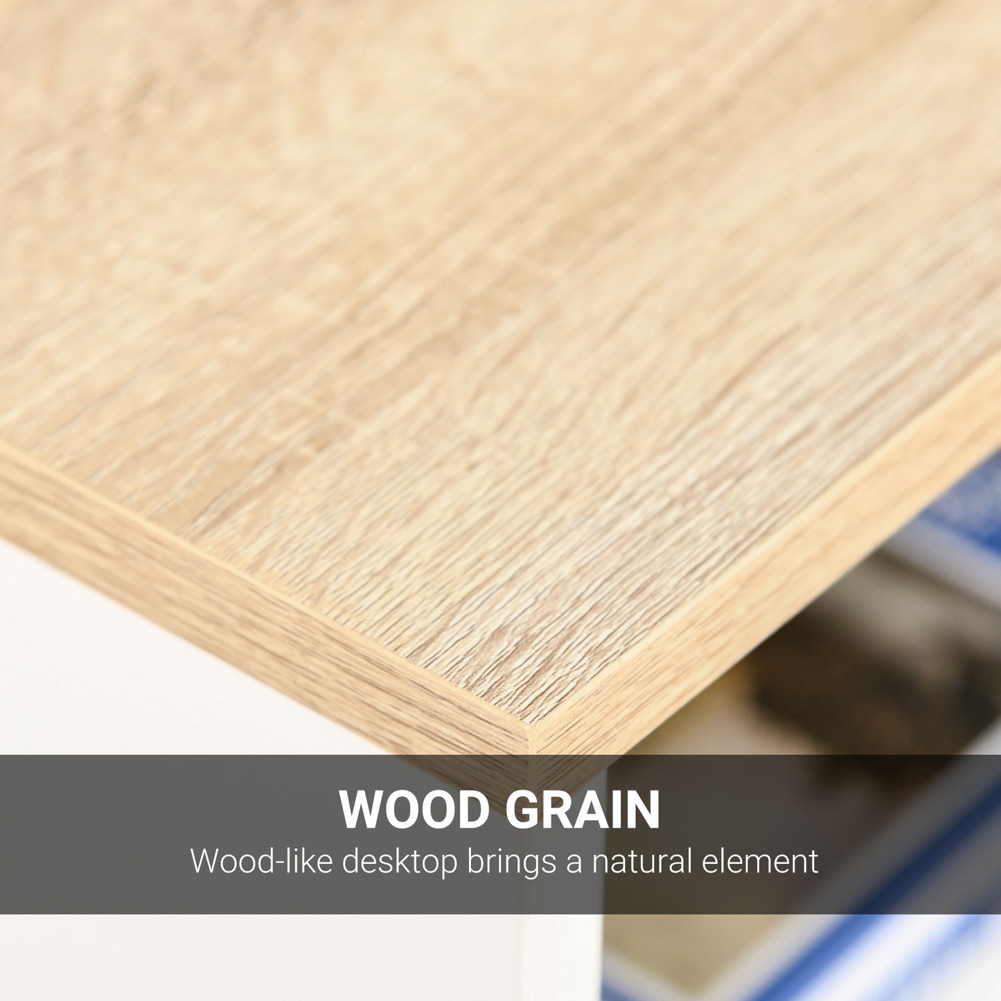 Home Office Computer Desk with Storage Shelves Study Writing Table Workstation, Oak Tone