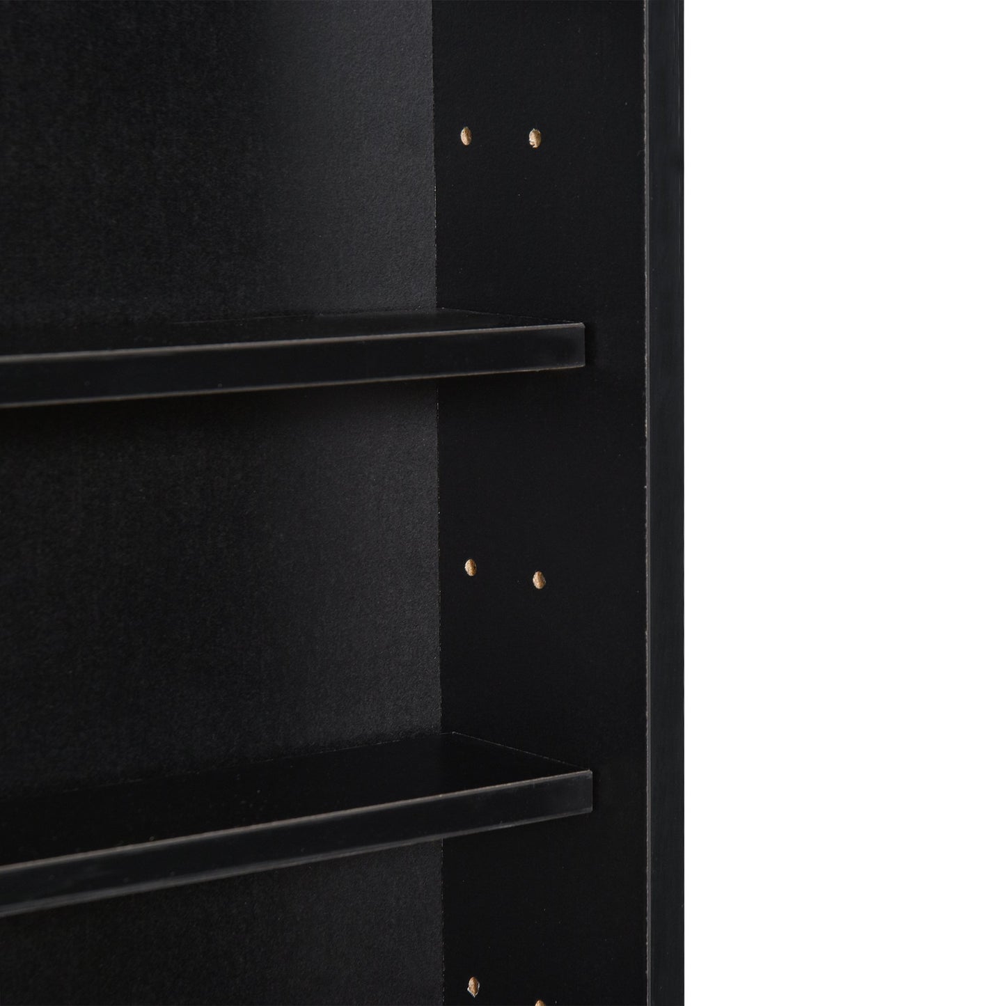 Particle Board 5-Tier Glass Door Display Cabinet Black