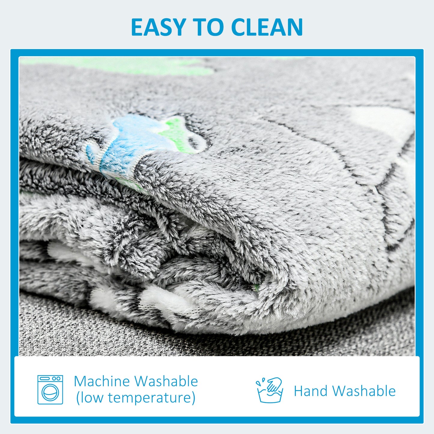 Glow in The Dark Flannel Fleece Throw Blanket, Fluffy Warm Throw Blanket, Kids Dinosaur Luminous Blanket, 203x153cm, Grey