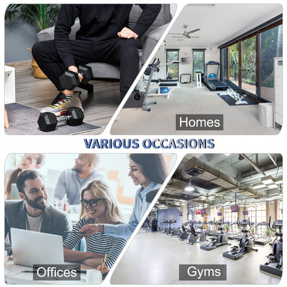 Rubber Hex Dumbbells, Sports Hex Weights Sets, Home Gym Fitness, Hexagonal Dumbbells Kit Weight Lifting Exercise (2 x 8kg)