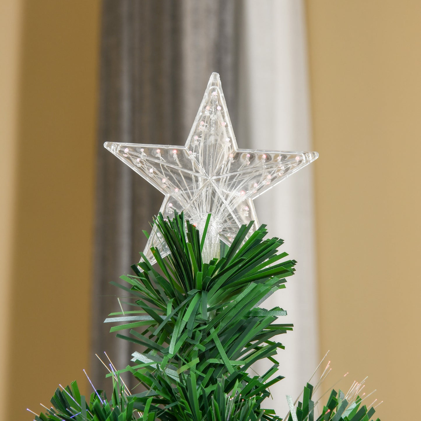 5FT Green Fibre Optic Pre-Lit Artificial Christmas Tree Multi-Colour