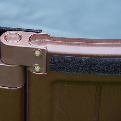 Outsunny Kids Outdoor Round Sandbox w/ Waterproof Oxford Canopy Bottom Fabric Liner Children Playset for 3-12 years old Backyard Brown