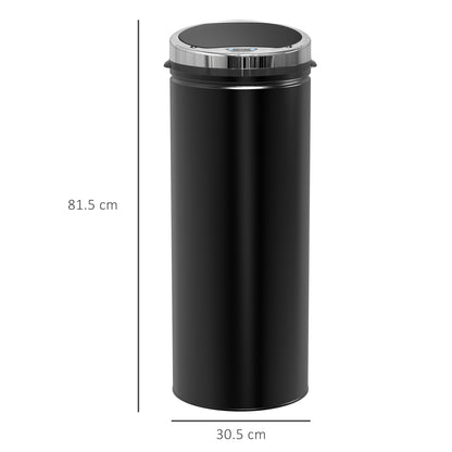 50L Stainless Steel Sensor Trash Can With Bucket-Black