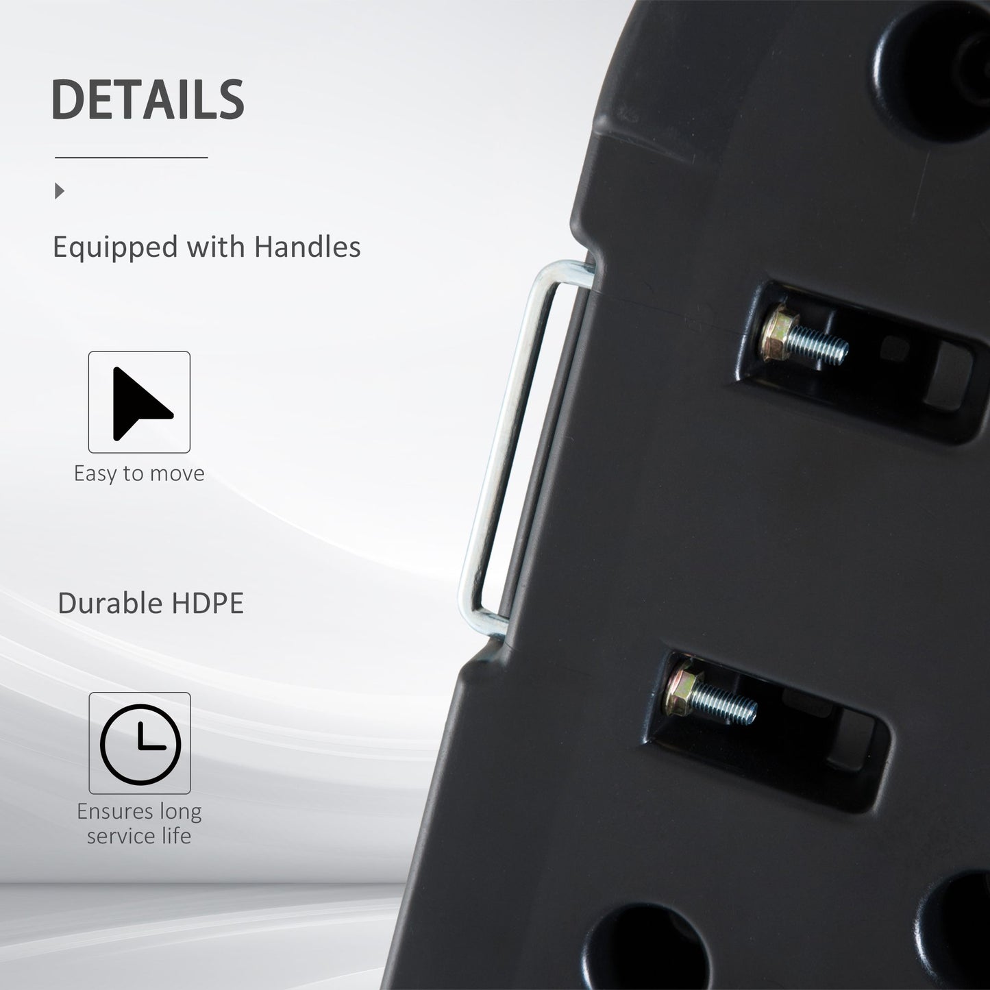 Outsunny 4 Piece Parasol Base Heavy Duty Plastic Umbrella Weight Base-Black