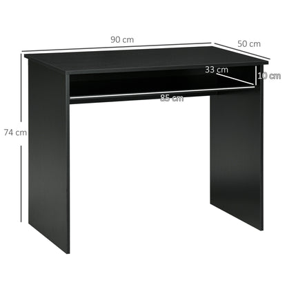 Computer Writing Desk with Storage Compartment Workstation Learning Centre for Home Office 90W x 50D(cm) - Black