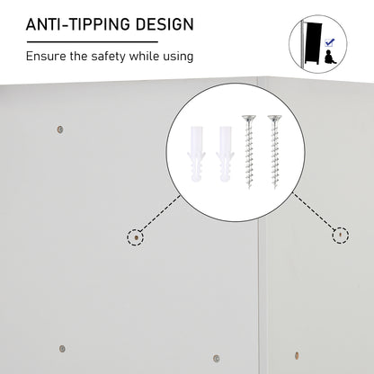 Kids Storage Cabinet Corner Toy Storage Organizer Bookcase Rack for Children's Play Room/Bedroom with Anti-tipping Hardware Drawers, Grey