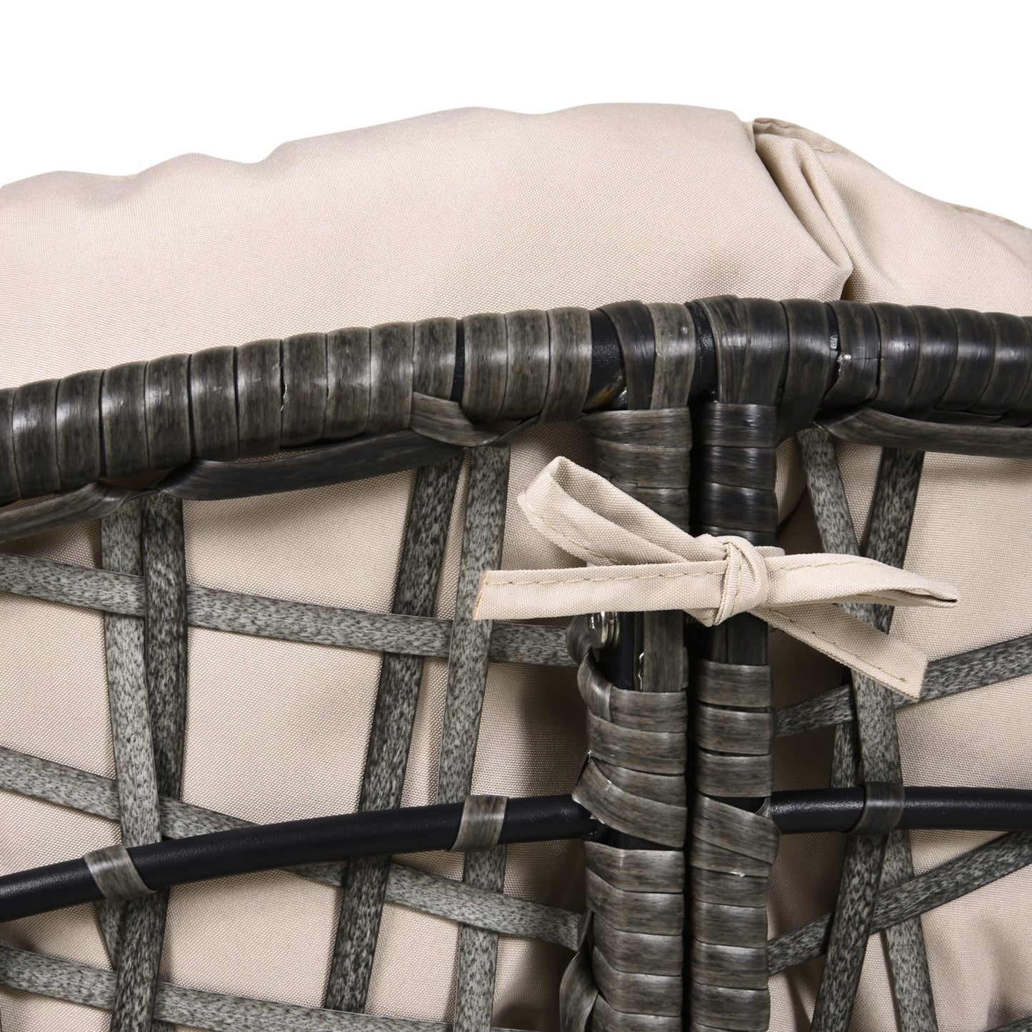 Outsunny 360° Swivel Rattan Chair Outdoor Wicker Chairs w/ Padded Cushion