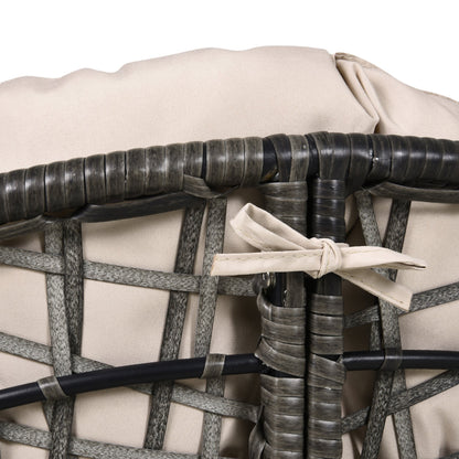 Outsunny 360° Swivel Rattan Chair Outdoor Wicker Chairs w/ Padded Cushion