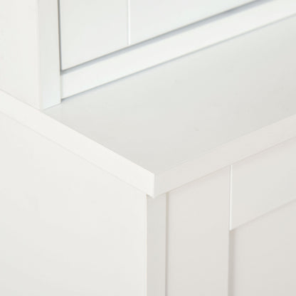 Modern Bookcase with Doors, Display Storage Cabinet with Adjustable Shelves for Living Room, Study, Office, White