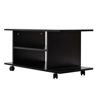 TV Stand Unit With Shelves - Black
