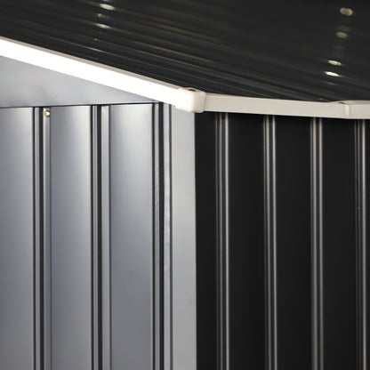 Outsunny 13 x 11ft Foundation Ventilation Steel Outdoor Garden Shed Grey