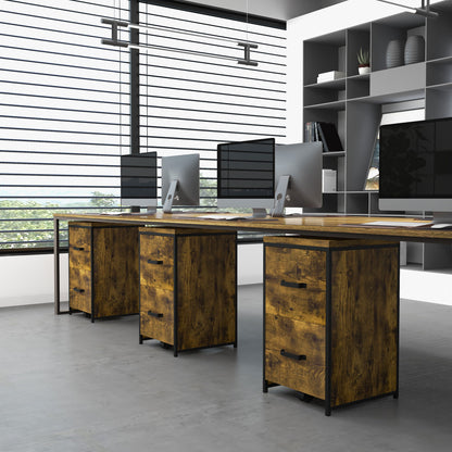 Vinsetto 70cm Filing Cabinet w/ 2 Drawers, Hanging File Folder, Vertical Home Office Organizer for A4 Letter Size, Rustic Brown