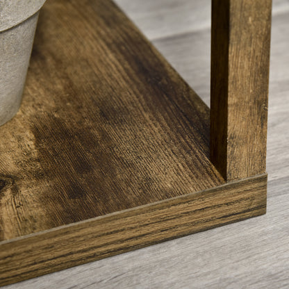 4-Tier Floor Lamp, Floor Light with Storage Shelf, Reading Standing Lamp for Living Room, Bedroom, Kitchen, Dining Room, Office, Rustic Brown