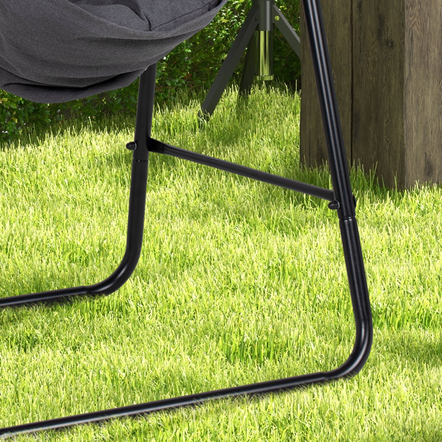 Outsunny Hammock Swing Chair with Stand And Cushion - Dark Grey