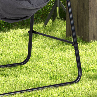 Outsunny Hammock Swing Chair with Stand And Cushion - Dark Grey