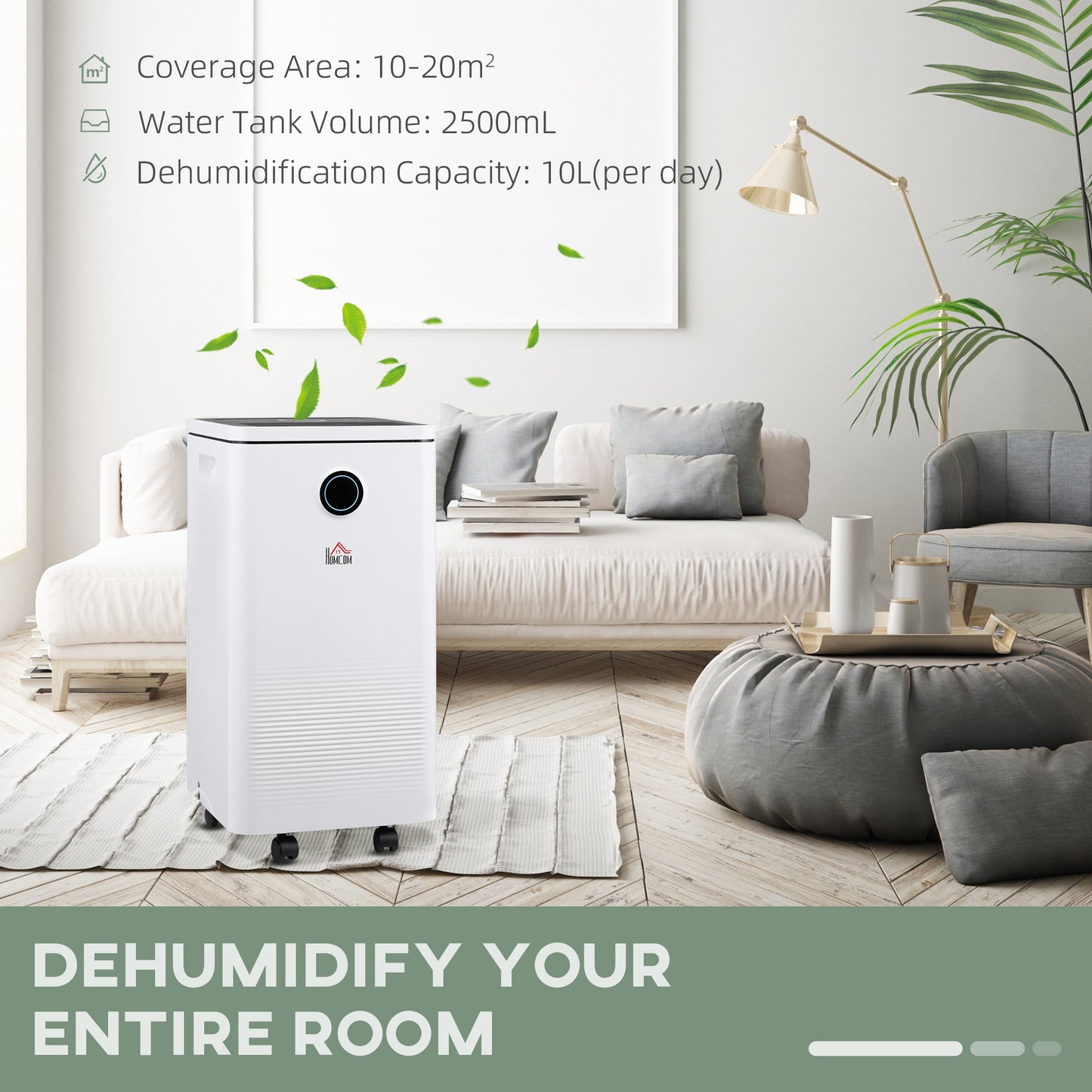 2500ML Portable Quiet Dehumidifier with WiFi Smart App Control, Electric Moisture Air Dehumidifier for Home Laundry Basement 10L/Day