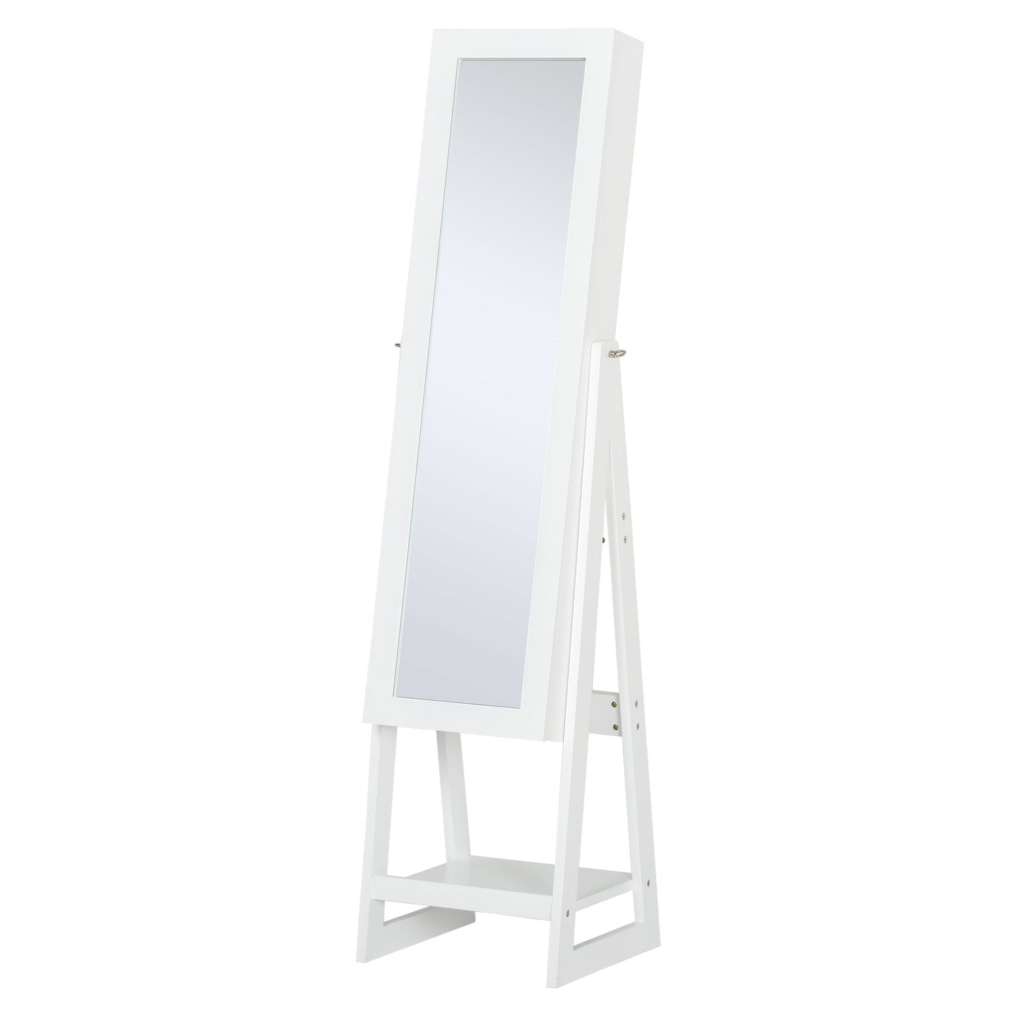 LED Light Jewellery Cabinet Storage Armoire With 2 Mirrors Drawers Hooks Shelves Make-Up Vanity Dresser - White