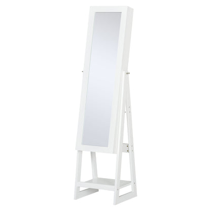 LED Light Jewellery Cabinet Storage Armoire With 2 Mirrors Drawers Hooks Shelves Make-Up Vanity Dresser - White