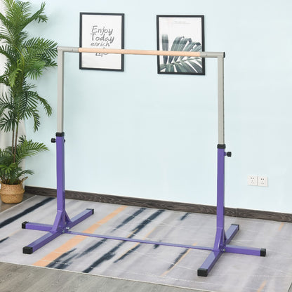 Steel Frame Adjustable Horizonal Gymnastics Bar For Kids Home Gym Training Children Junior Kip High Bar Fitness Purple