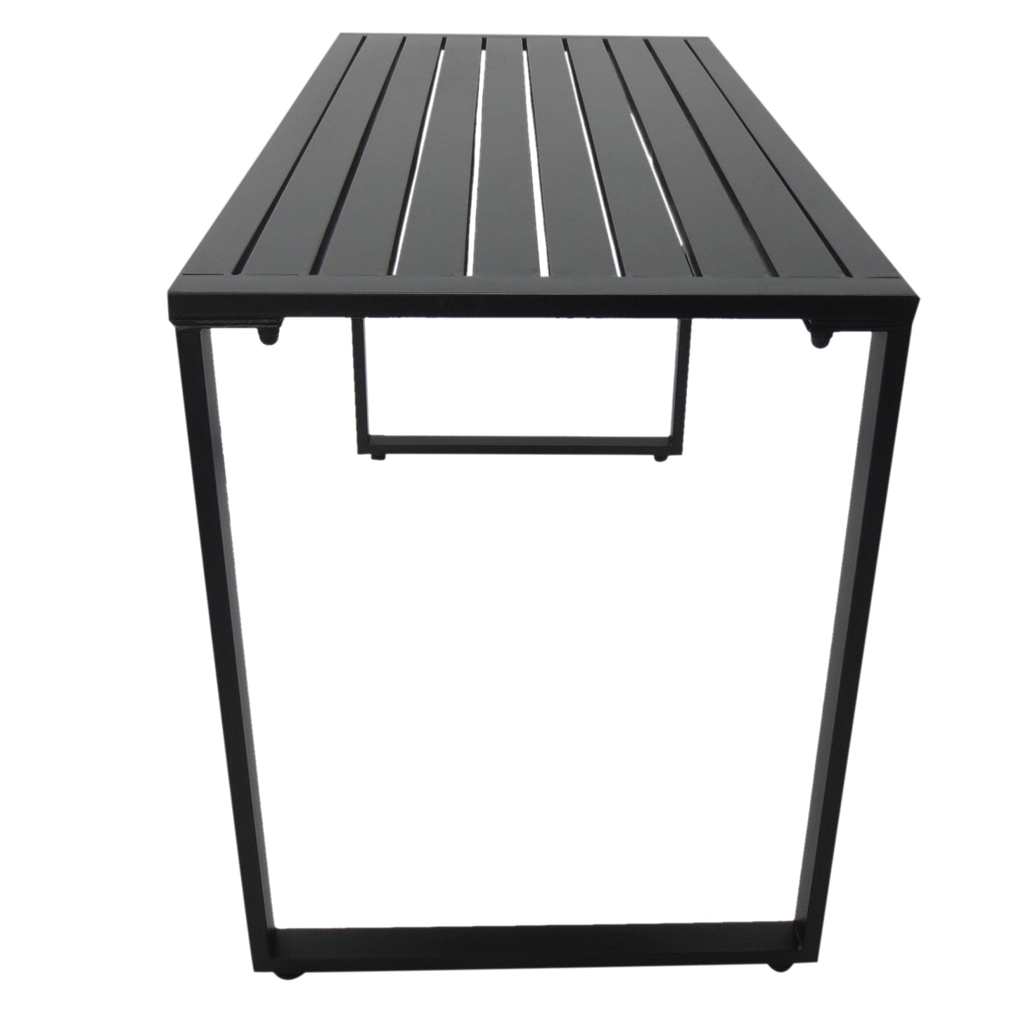 Outsunny 3 Piece Outdoor Dining Set Metal Beer Table Bench Patio Garden Yard Black