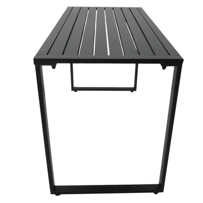 Outsunny 3 Piece Outdoor Dining Set Metal Beer Table Bench Patio Garden Yard Black