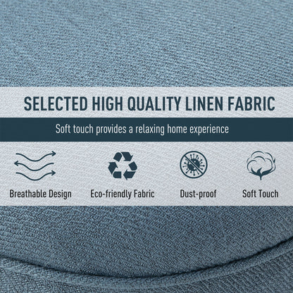 Fabric Single Sofa Dining Chair Tub Chair Upholstered W/ Pillow Solid Wood Leg Home Living Room Furniture Set of 2 Blue