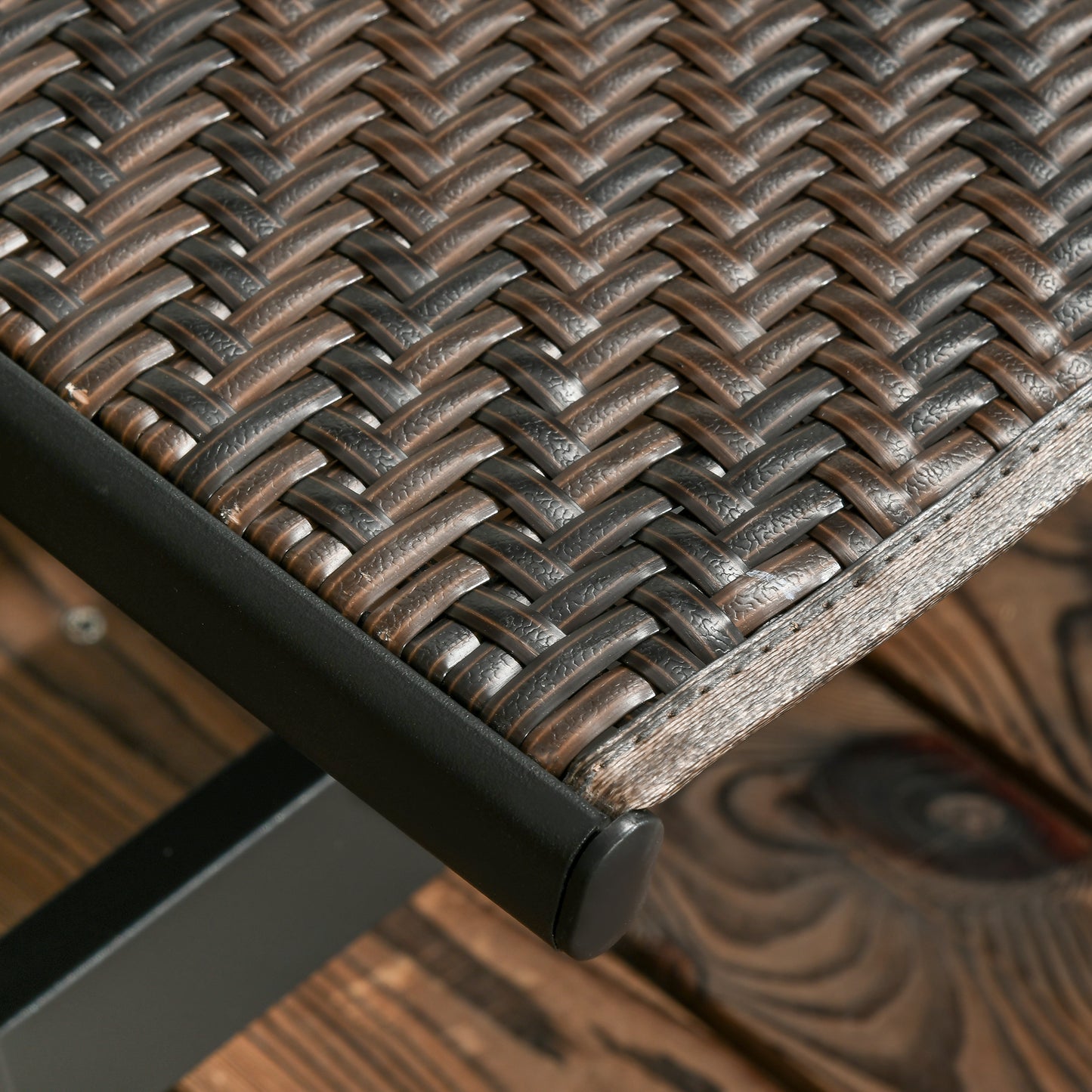 Outsunny Outdoor PE Rattan Sun Lounger, Patio Wicker Chaise Lounge Chair with 5-Position Backrest, Wheels for Sun Room, Garden, Poolside, Brown