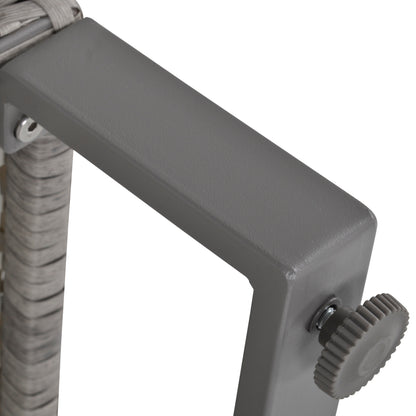 Outsunny 4-Seater PE Rattan Sofa Set Wicker Garden Furniture Outdoor Conservatory Furniture Coffee Table w/ Side Storage Box & Cushion, Grey