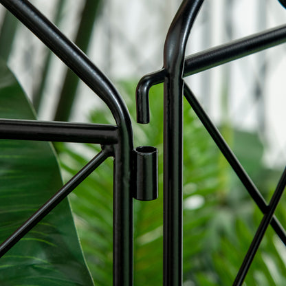 Outsunny Decorative Fence, 43in x 11.5ft Outdoor Picket Panels, 4PCs Rustproof Metal Wire Landscape Flower Bed Border Edging Animal Barrier, Black
