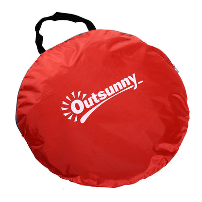 Outsunny Pop-up Portable Beach Hiking UV Protection Patio Sun Shade Shelter Tent for 2-3 Person-Red