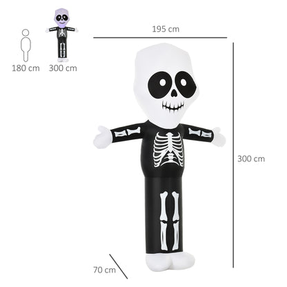 3m Halloween Inflatable Skeleton Ghost Decoration, LED Lighted for Home Indoor Outdoor