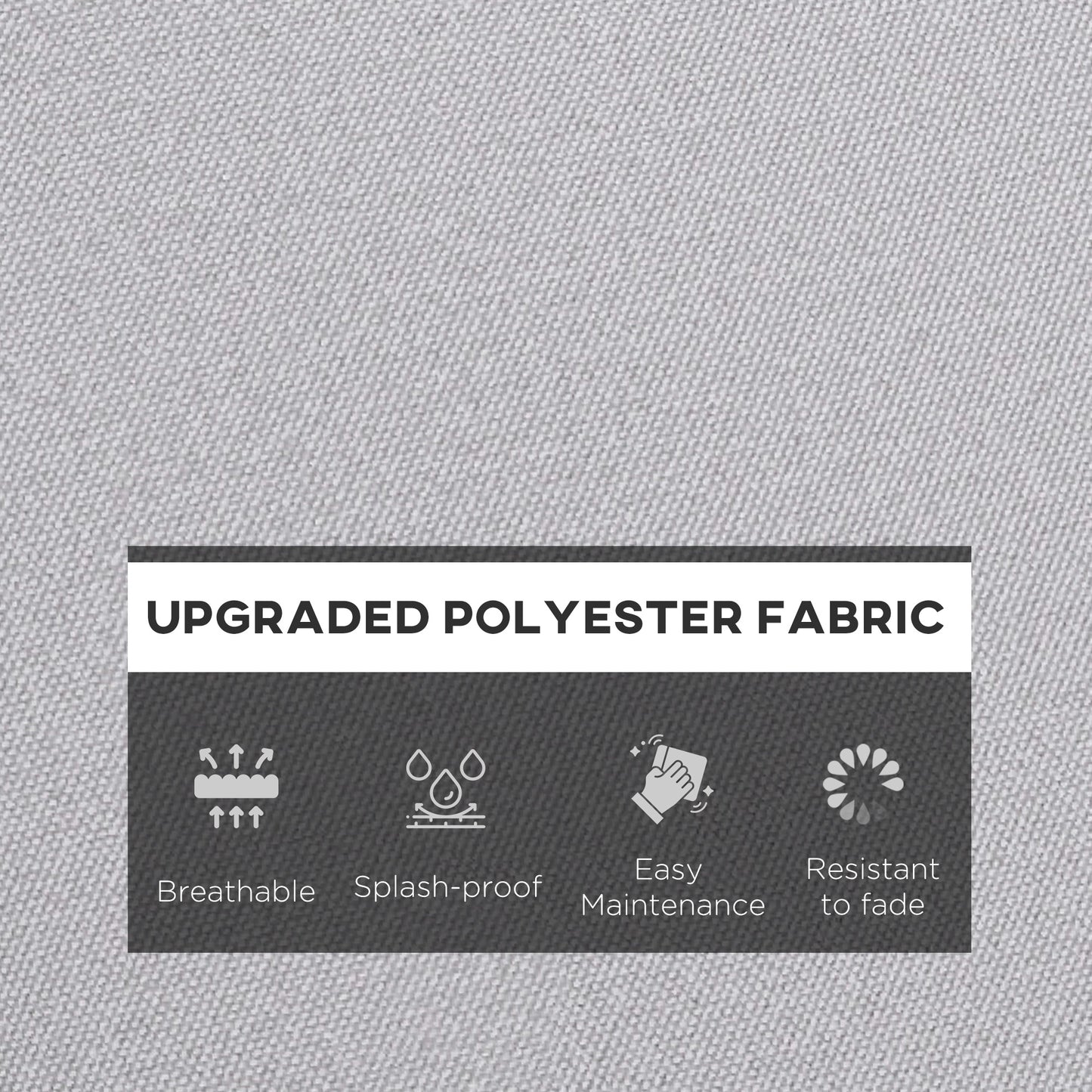 Outsunny 1-Piece Back and Seat Cushion Pillow Replacement, Patio Chair Cushion Set for Indoor Outdoor, Light Grey