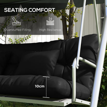 Outsunny 4-Piece Back and Seat Cushion Replacement with 2 Pillows, Patio Chair Cushions Set with Ties, Black