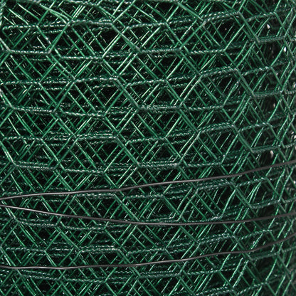 PawHut 1m x 25m Chicken Wire Mesh, Foldable PVC Coated Welded Garden Fence, Roll Poultry Netting, for Rabbits, Ducks, Gooses, Dark Green