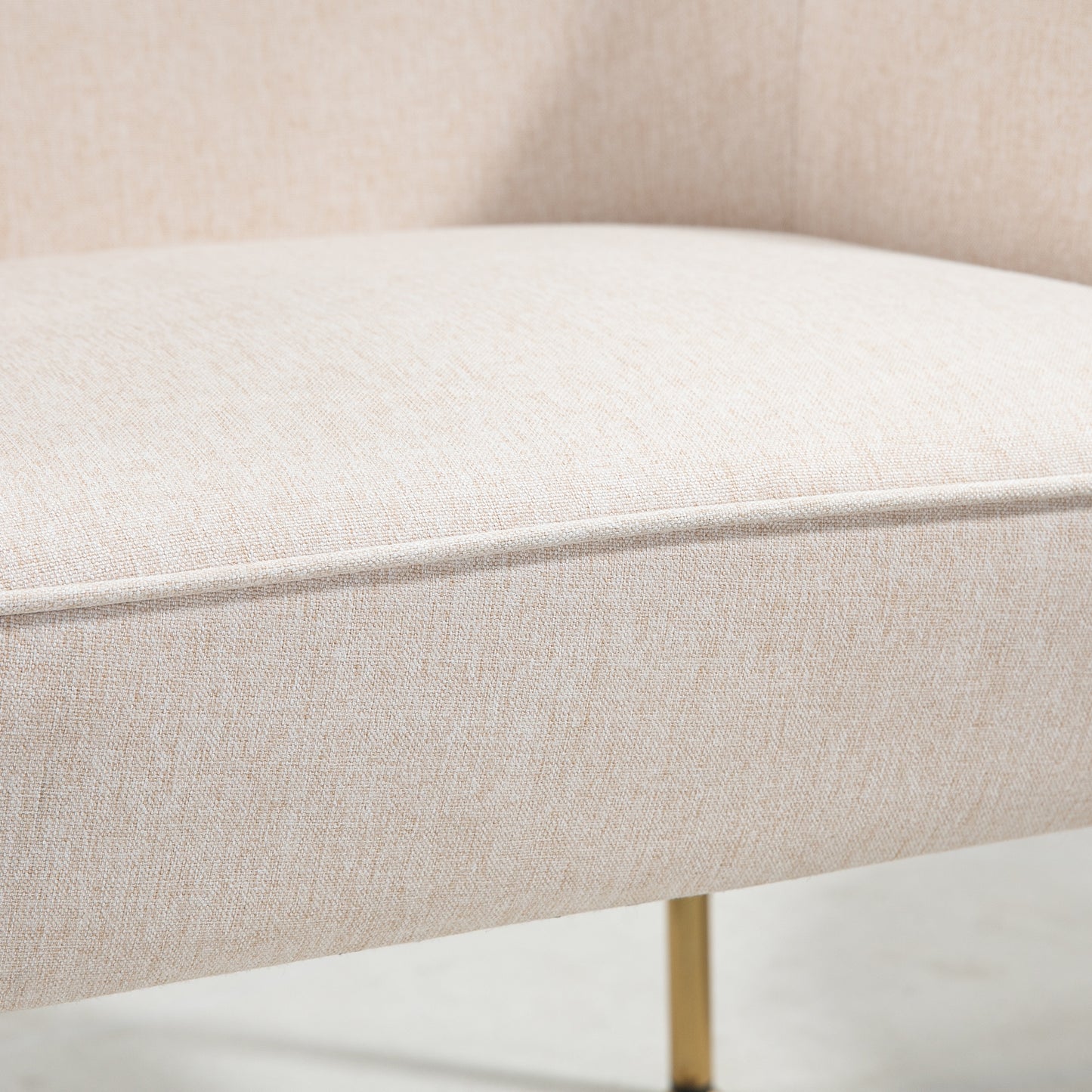 Fabric Accent Chair, Modern Armchair with Metal Legs for Living Room, Bedroom, Home Office, White