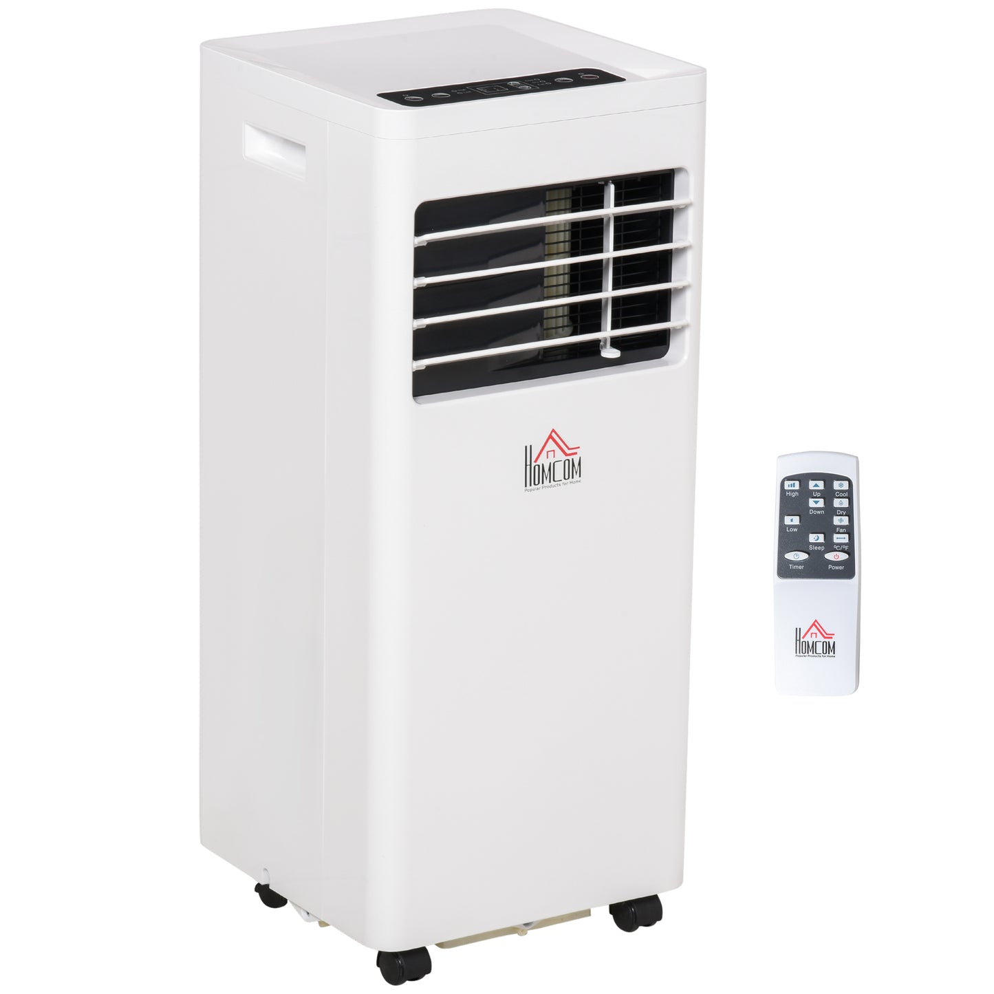 Mobile Air Conditioner White W/ Remote Control Cooling Dehumidifying Ventilating - 650W