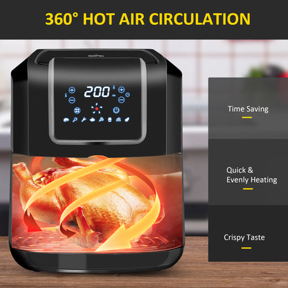 Air Fryer 1700W 6.5L Air Fryers Oven with Digital Display, Rapid Air Circulation, Adjustable Temperature, Timer and Nonstick Basket Black