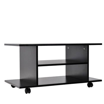 TV Stand Unit With Shelves - Black