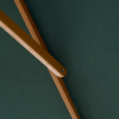 295L x 200W x 255Hcm Wooden Garden Patio Parasol Umbrella-Dark Green