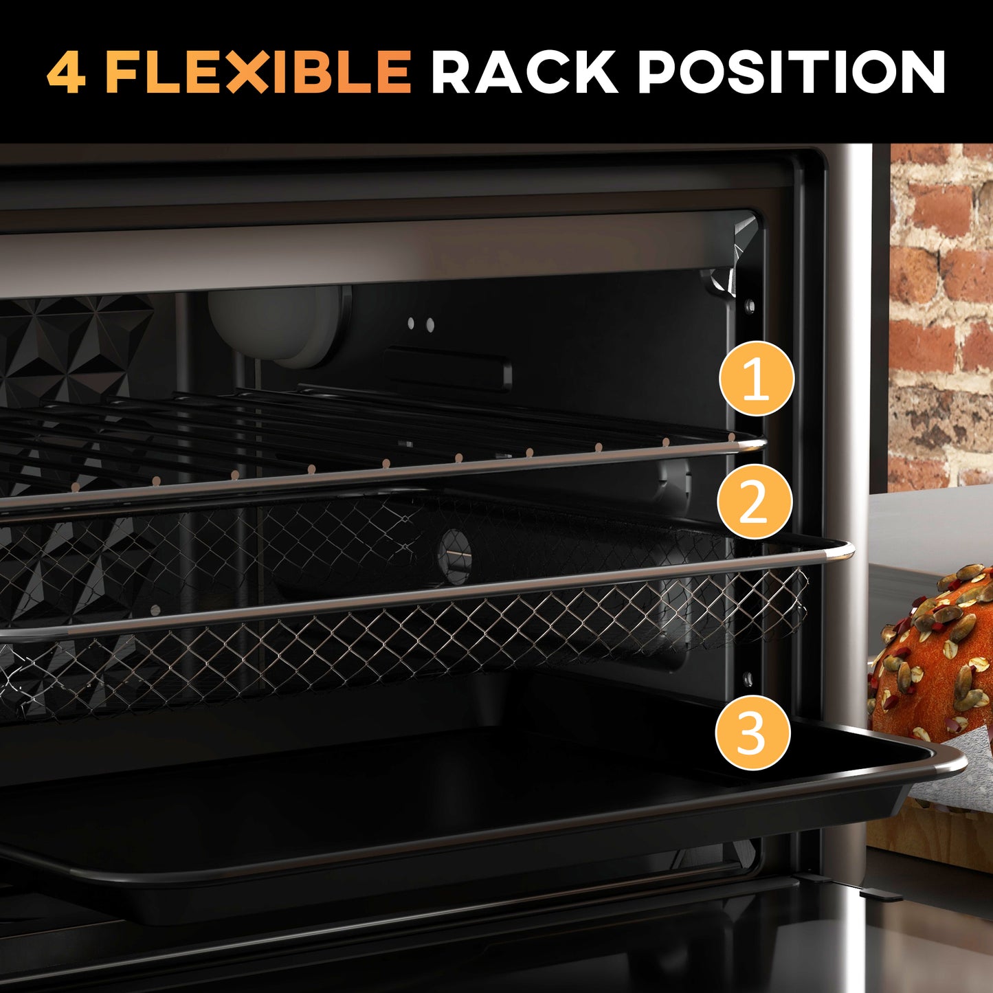 Retro Style Air Fryer Oven, 13L Mini Oven, Multifunction Countertop Convection Oven with 12 Presets, Adjustable Temp and Time, 1200W