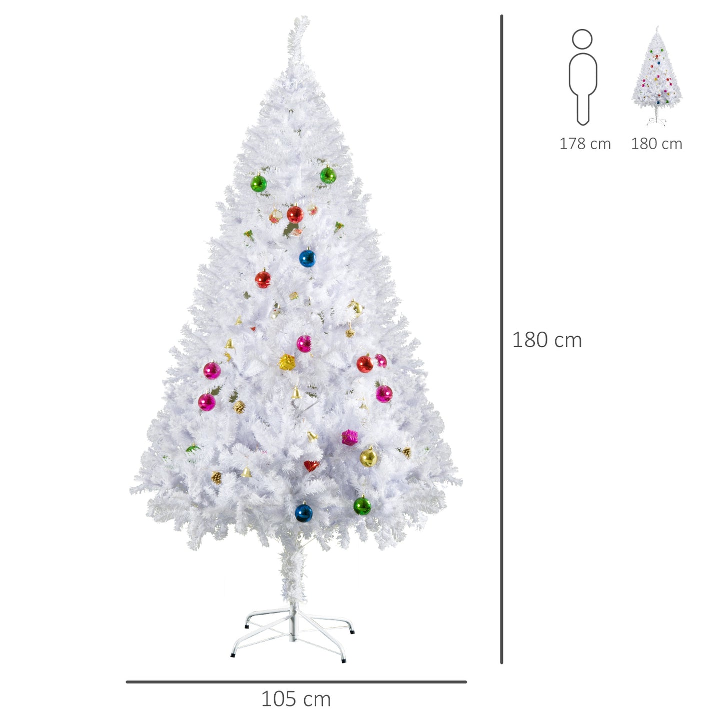 6ft Snow Artificial Christmas Tree With Metal Stand Decorations Home Seasonal Elegant Faux
