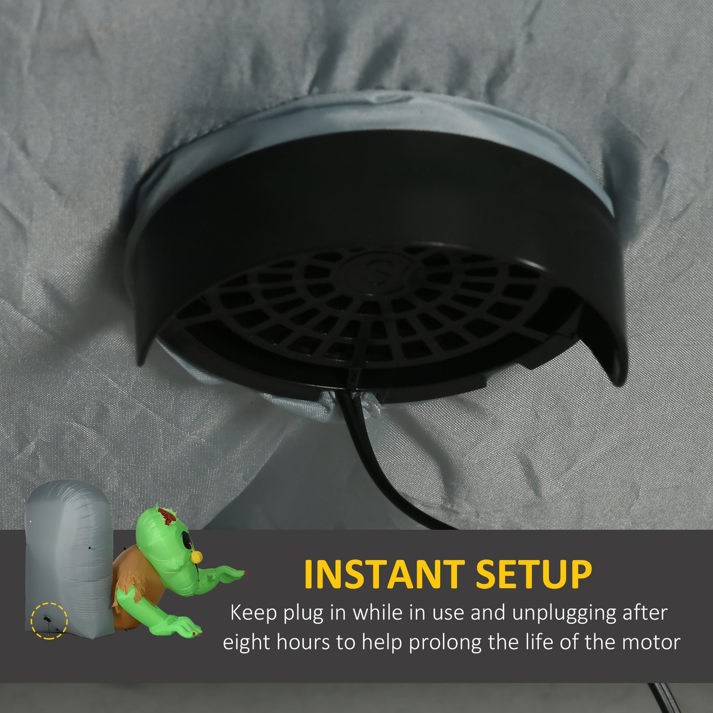 5FT Halloween Inflatables Ghost and Tombstone, Blow Up Outdoor Halloween Decorations with Build-in LED Lights for Garden, Lawn, Party