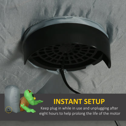 5FT Halloween Inflatables Ghost and Tombstone, Blow Up Outdoor Halloween Decorations with Build-in LED Lights for Garden, Lawn, Party