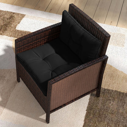 Outsunny 4-Piece Seat Cushions Back Pillows Replacement, Patio Chair Cushions Set for Indoor Outdoor, Black